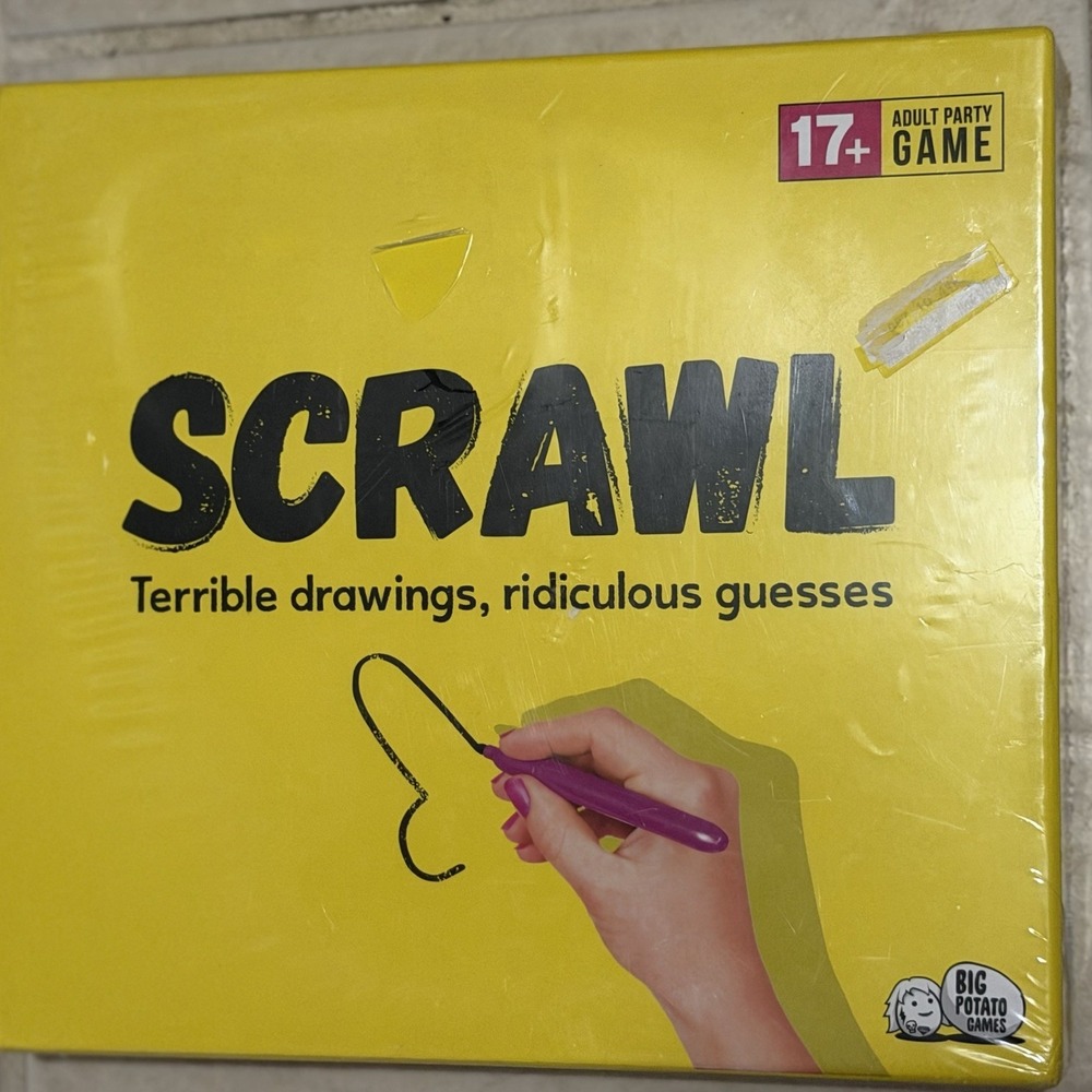 SCRAWL Adult Party Game 17+ Terrible Drawings Ridiculous Guesses New Sealed Box